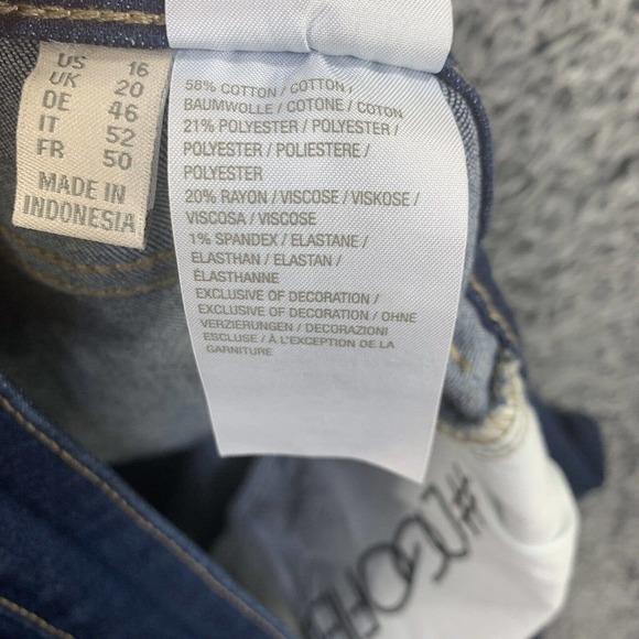 LOGO by Lori Goldstein Dark Blue Ankle Jeans w/ lace trim - Picture 11 of 12